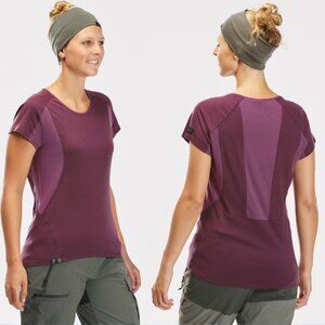 Forclaz Burgundy Merino Wool Blend Hiking Top